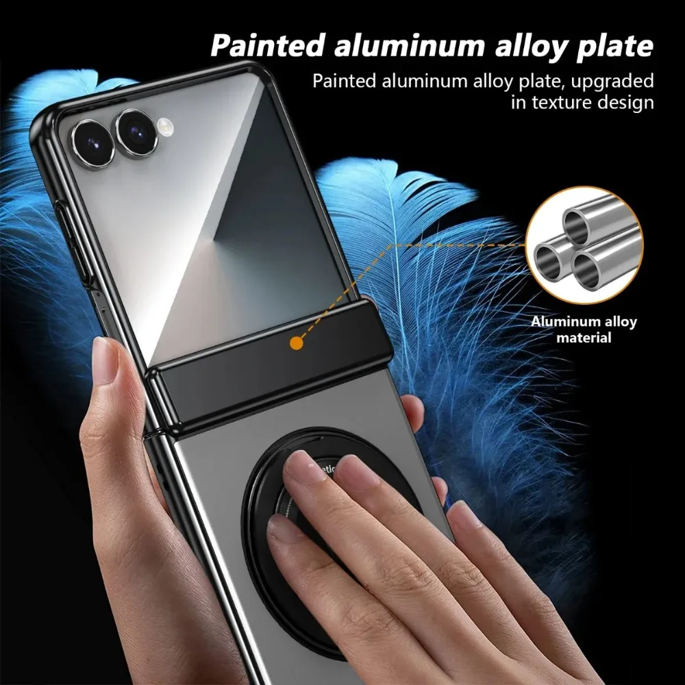 360° Rotating Ring Stand Magnetic Hinge Protective Case For Samsung Galaxy Z Flip 8 7 FE 6 5 4 With Screen Film Shockproof Cover view 5