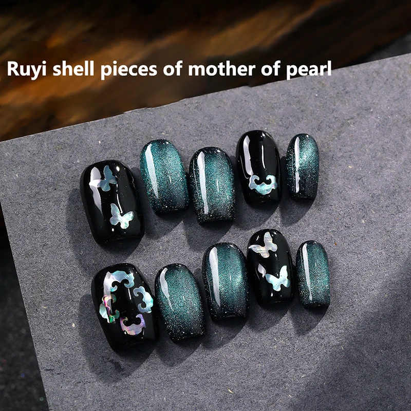 

10pcs Nail Art Diamond Glitter Flash Manicure Decorations Chinese Style Propitious Cloud Butterfly Stereoscopic Ultrathin