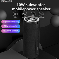Zealot -S51 Wireless Speakers, Outdoor Portable Subwoofer Speaker ,Waterproof IPX 5, , Dual Pairing,1800mAh