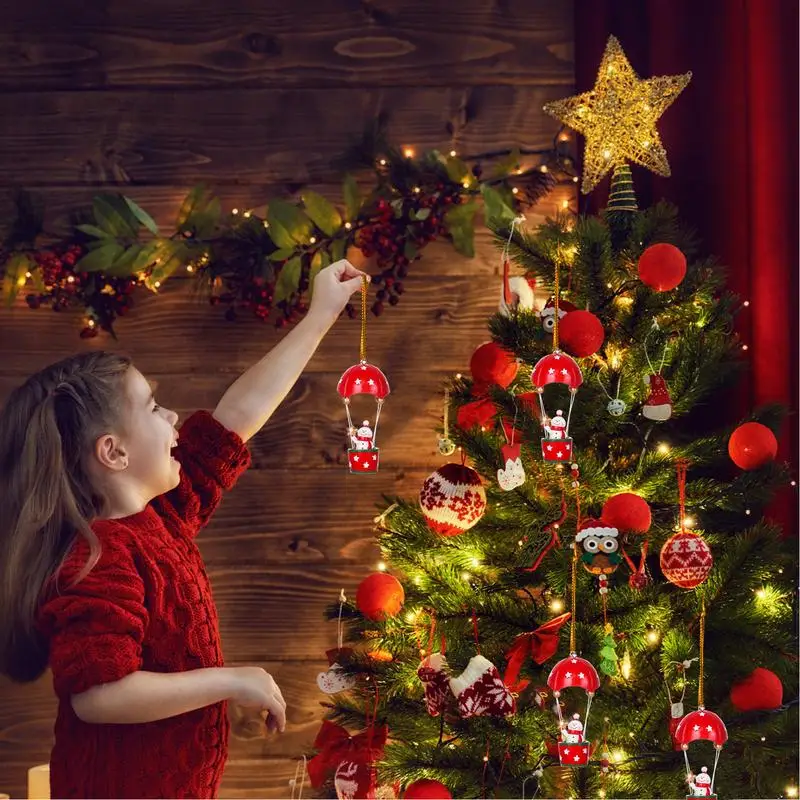 

Christmas Parachute Flying Toys Snowmen In Parachute Decoration Christmas Tree Decoration Toys Parachute Santa Claus Ornament