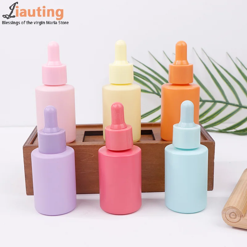 30ml Dropper Bottle Macaron Color Glass Essential Oil Refilable Colored Essence Liquid Sub-bottling Pipette Fine