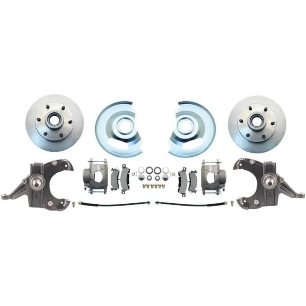 

Speedway Motors 63-70 GM C10 Front Disc Brake Kit, 2 In. Drop Spindles, 12 In. Rotors, 6x5.5 Bolt Pattern, Large GM Calipers, Ho
