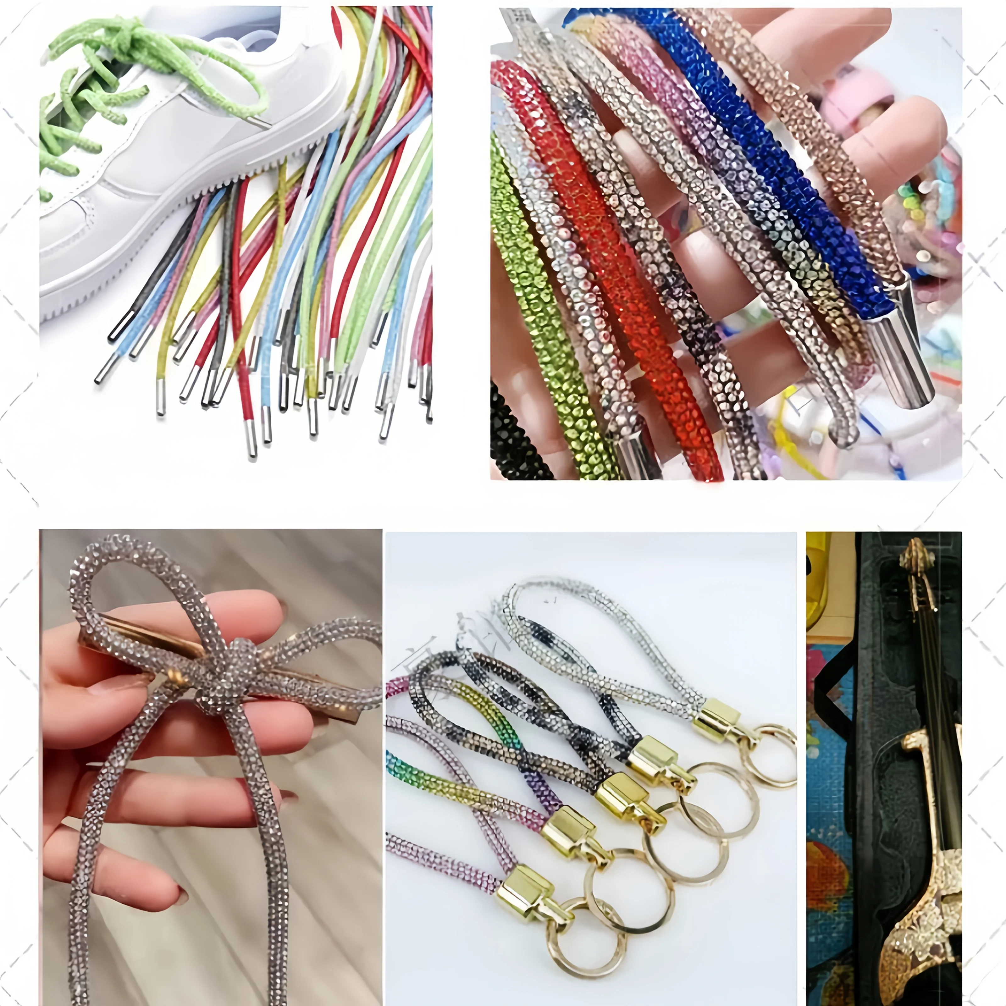 4/6mm Sparkling Rhinestone Cord 10-50 Yards for DIY Clothing Shoes Bags Hats Wedding Party Decorations Rhinestone Rope String