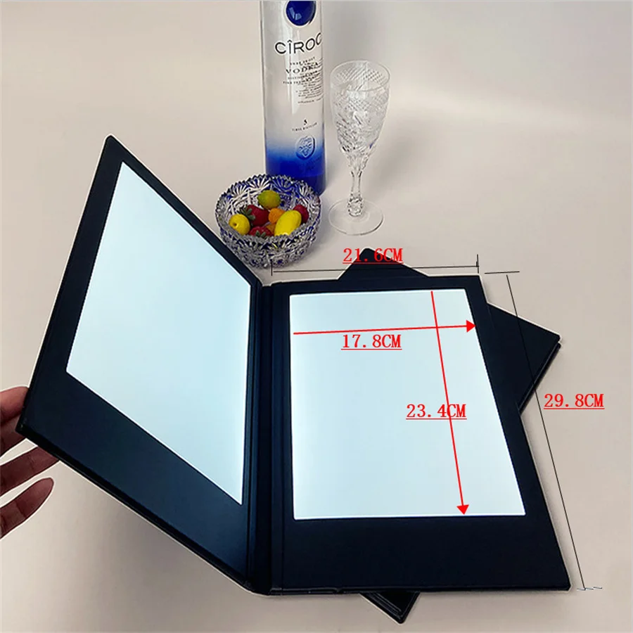 Imagem -05 - Menu Recarregável Led Retroiluminado Menu Display Led Simples Duplo Triplo a4 Led Menu Book para Restaurante Decoração de Bar