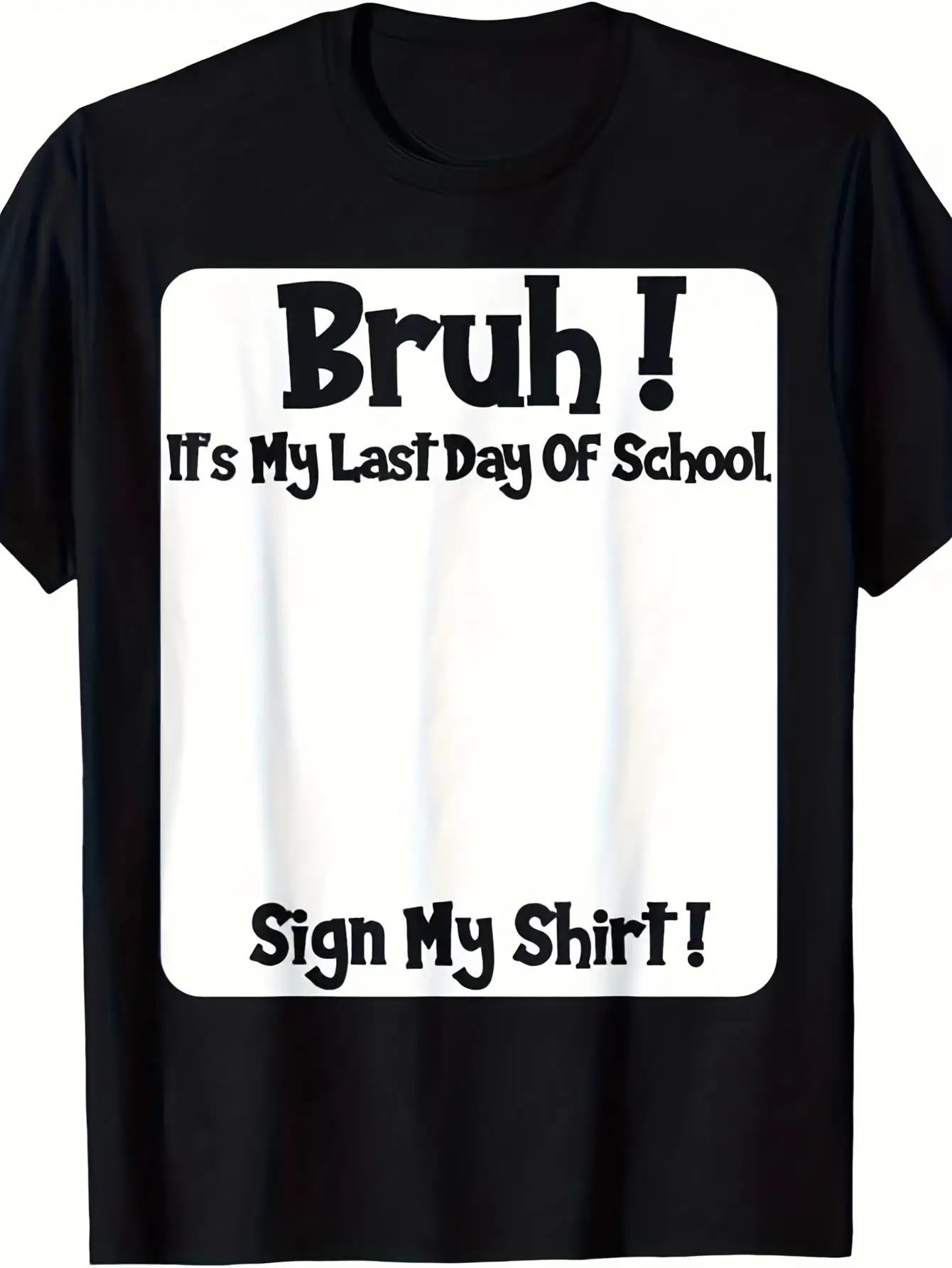 Brother, today is my last day at school logo T-shirt. Men's T-shirt. Men's T-shirt. Unisex soft fabric, breathable, comfortable, casual, and stylish short-sleeve T-shirt. Perfect for summer. Unisex summer short-sleeve printed T-shirt. Pure 22