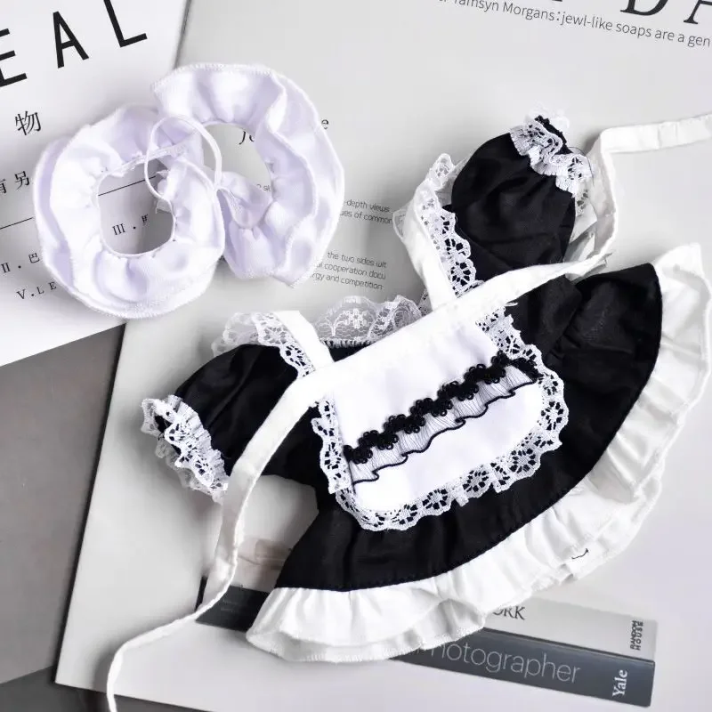 귀엽고 달콤한 카와이 메이드 드레스 코스튬 의상, 20cm 봉제 인형 의상 장난감, 속옷 교체 코스프레 크리스마스 선물 (속성 없음)