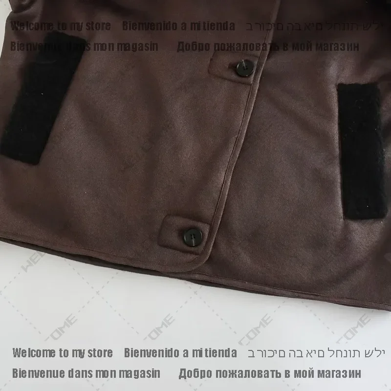 سترة عالية الجودة معطف أنثى عادية الصلبة جيب أبلى القمم المرأة خمر كم طويل دافئ فو الصوف 1