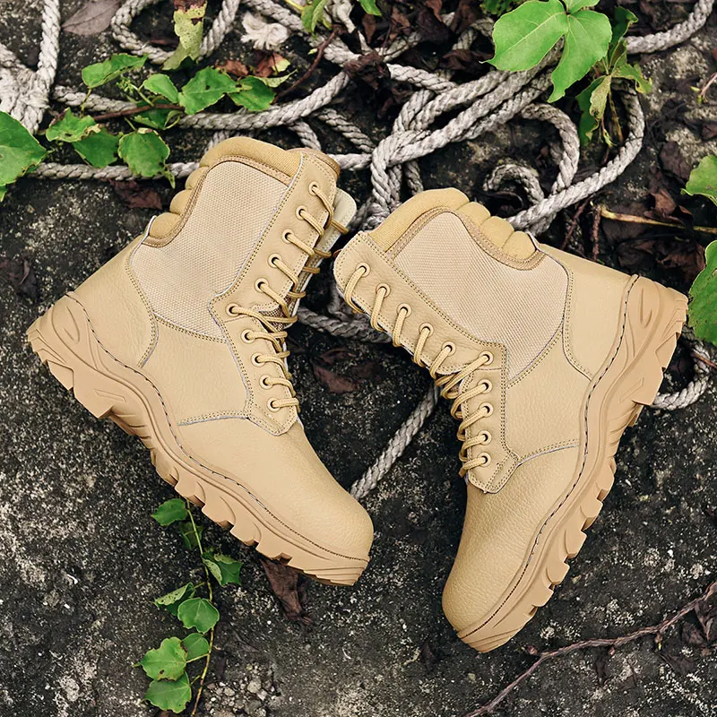 รองเท้าบูททหารยุทธวิธีคุณภาพสูง สำหรับฝึกซ้อม น้ำหนักเบาพิเศษ รองเท้าทหารสำหรับผู้ชายและผู้หญิง เหมาะสำหรับการตั้งแคมป์ ปลอดภัย ตอบสนองรวดเร็ว