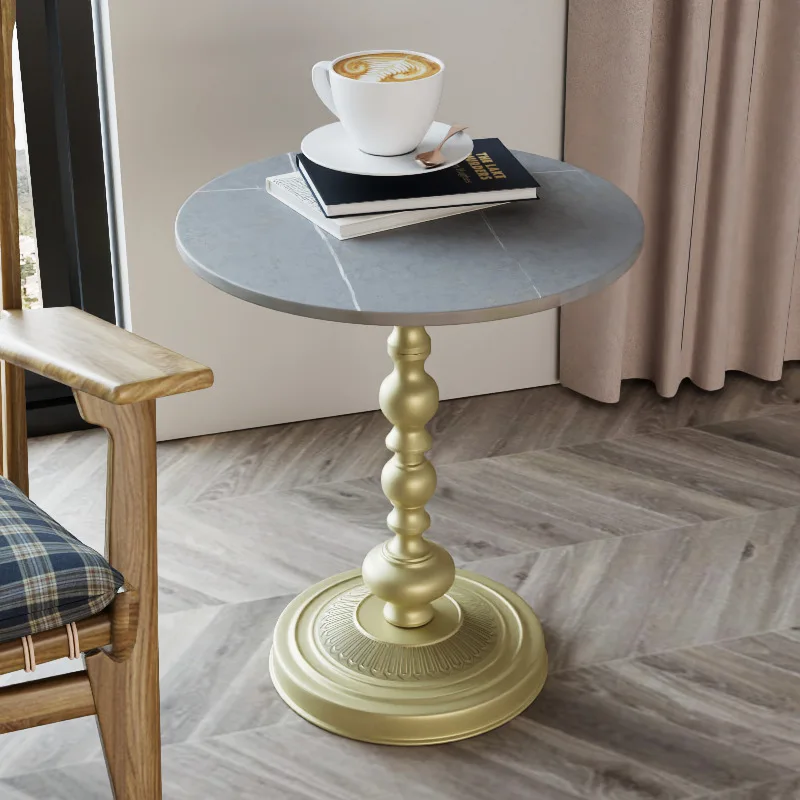 Nordic Iron Art Tea Tables Decor Home Furniture Living Room Coffee Table Circular Sofa Side Table Creative Mobile Bedside Table