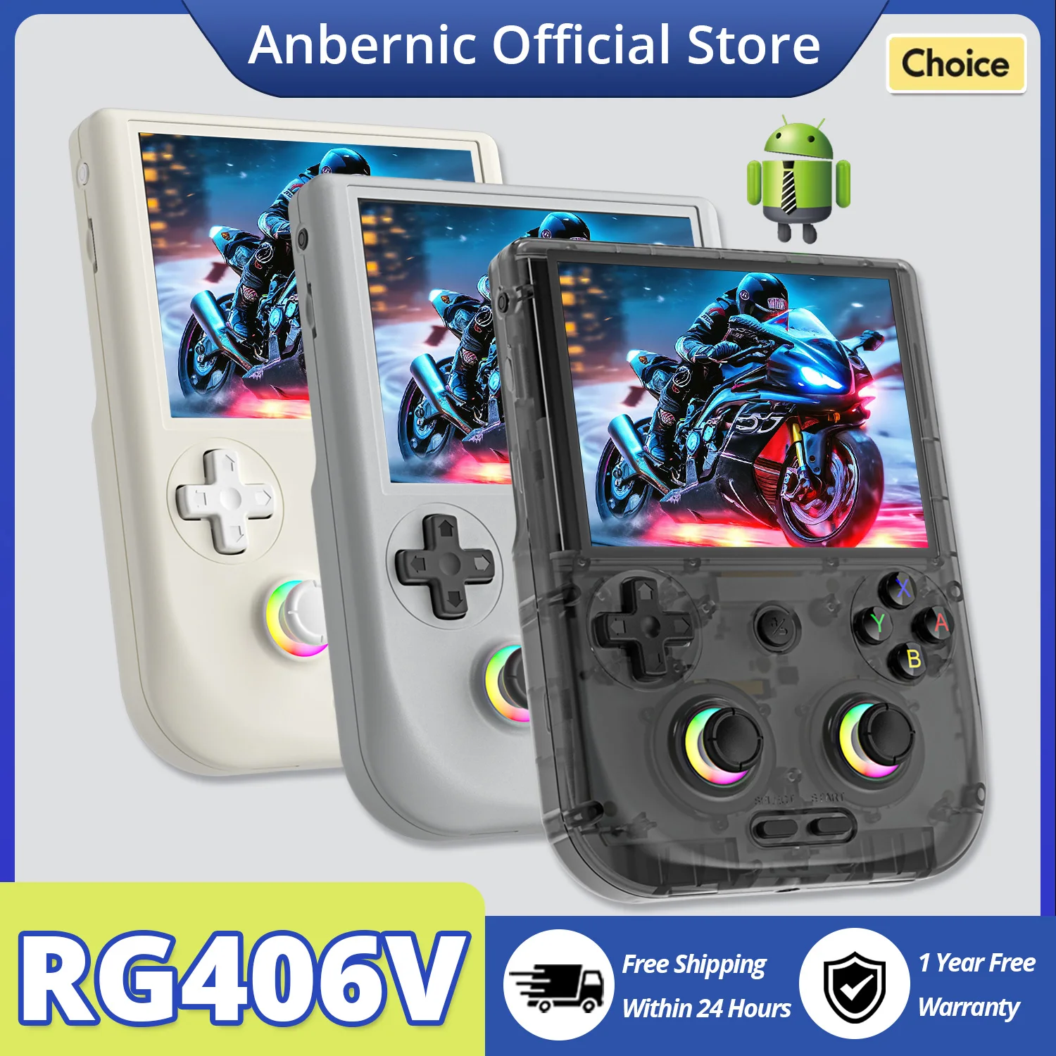 

Портативная игровая консоль ANBERNIC RG406V с 4-дюймовым IPS-экраном, сенсорным управлением, Android 13, процессором Unisoc T820 64-бит, RGB-подсветкой и функцией стриминга.