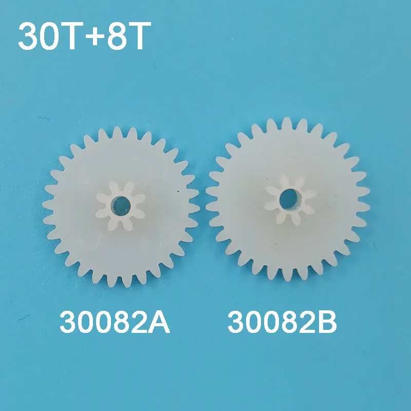 30082A 0.5M Gears Diameter 16mm Plastic Gear Double Cone 30T + 8T Tight 2mm Shaft Hole Pinion Parts