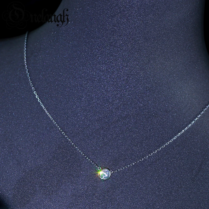 

Onelaugh Real 0.3ct 4MM D Color Moissanite Pendant Necklace for Women 18K Gold Plated 100% 925 Silver Wedding Party Fine Jewelry