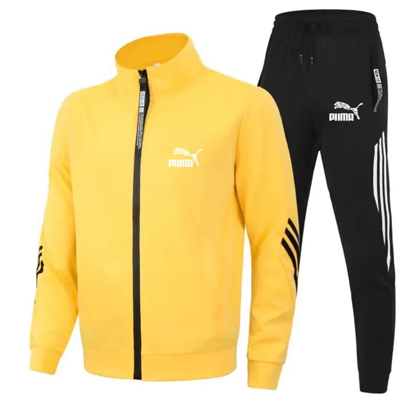 2024 Vest Opstaande Kraag Heren Trainingspak, Jeugdtrainingspak, Casual Slim-Fit Motorsport, Buitenlandse Handel, 2 Sets, Nieuw