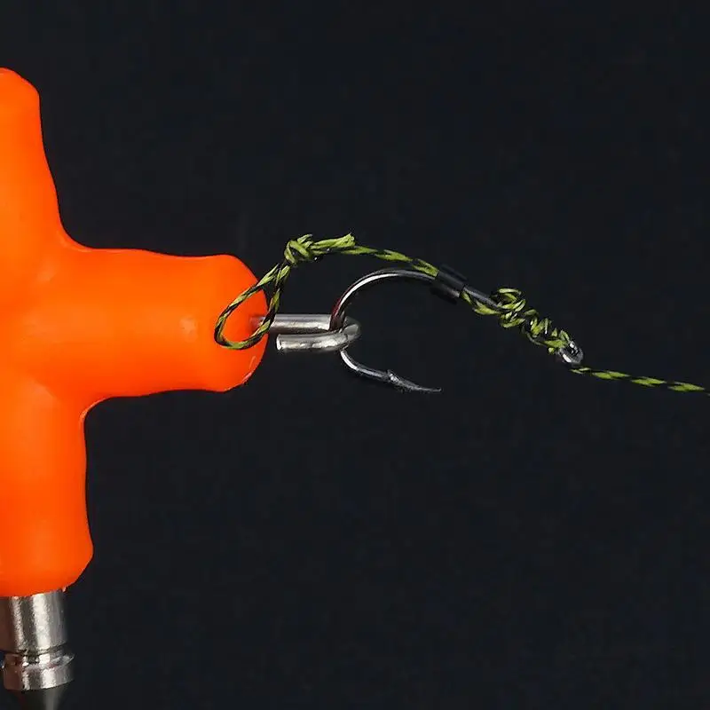 HUA صيد سمك الشبوط 4 في 1 المغلفة جديلة متجرد تلاعب أداة مجتذب خط أداة متعددة الأغراض المحمولة عقدة أداة الصيد الملحقات