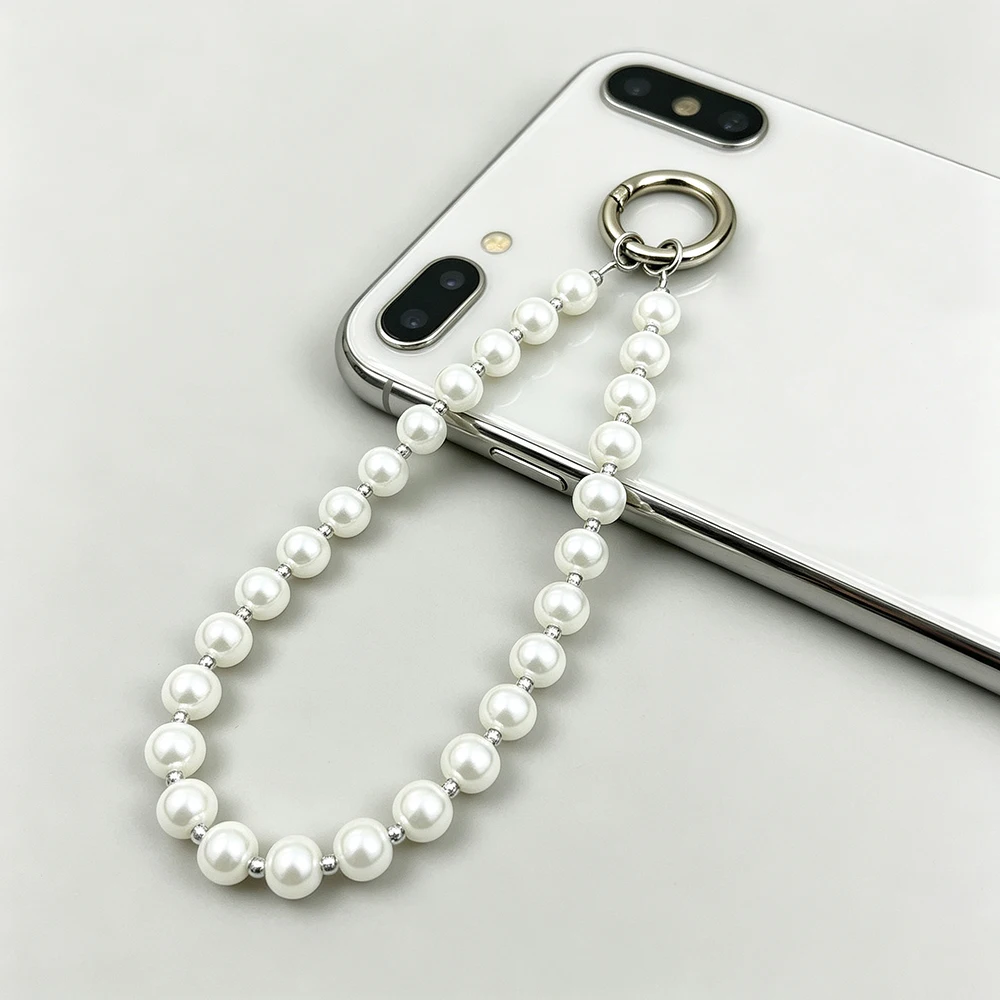 

Universal Brief Beaded Phone Case Bracelet Mobile Strap Fashion Lanyard with Metal Ring for Women Anti-lost Phone Jewelry Charms