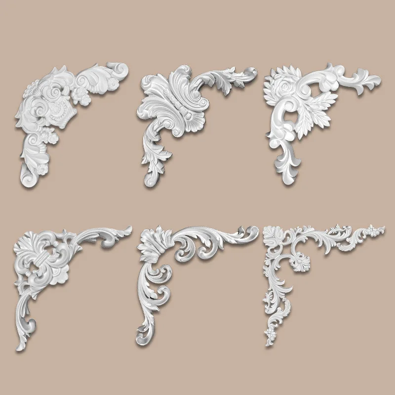 French PU line ceiling corner flower background wall decorative strip corner frame line imitation plaster line top surface shed