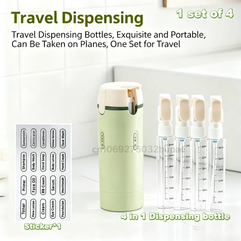 Travel Accessories And Gadgets - Portable 4-in-1 Travel Dispenser Bottle Macaron