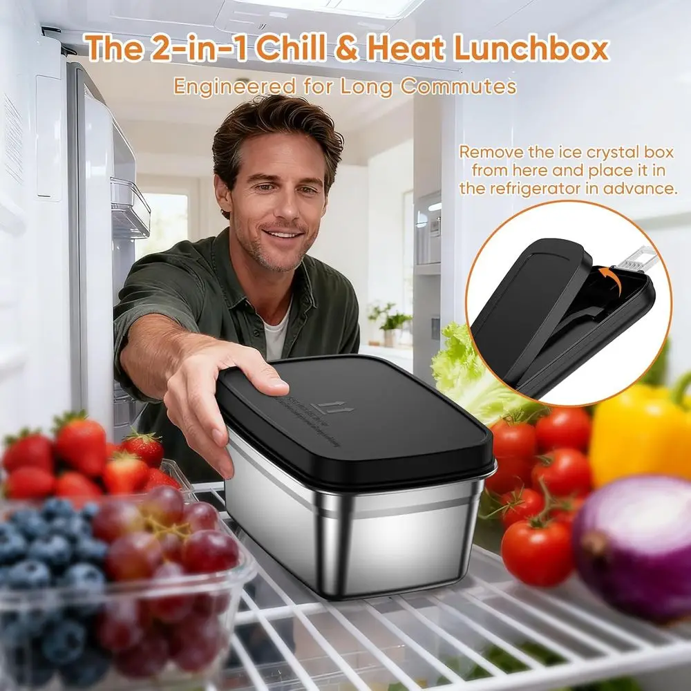 صندوق غداء كهربائي محمول قابل لإعادة الشحن سعة 6.3 أكواب للبالغين مع بطارية 20000 مللي أمبير في الساعة، وتسخين مخزن، ومجموعة أدوات، وعزل #4
