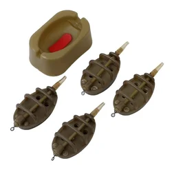 Outdoor Inline Method Feeder Mould Bait Thrower Bait Plumb Set Carp Fishing Bait Holder Tool Feeders 1PC/4PCS