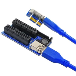 H1111Z Computer Cables Connectors PCI Express Extension Cable PCI-E Riser USB 3.0 Cable PCIE Riser USB SATA Adapter for Computer