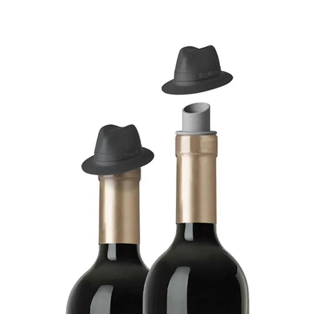 1Pcs Premium Silicone Bowler Hat Wine Stopper Vacuum Sealing Bottle Plug for Wine Beer Oil Soda Maintains Bubbles