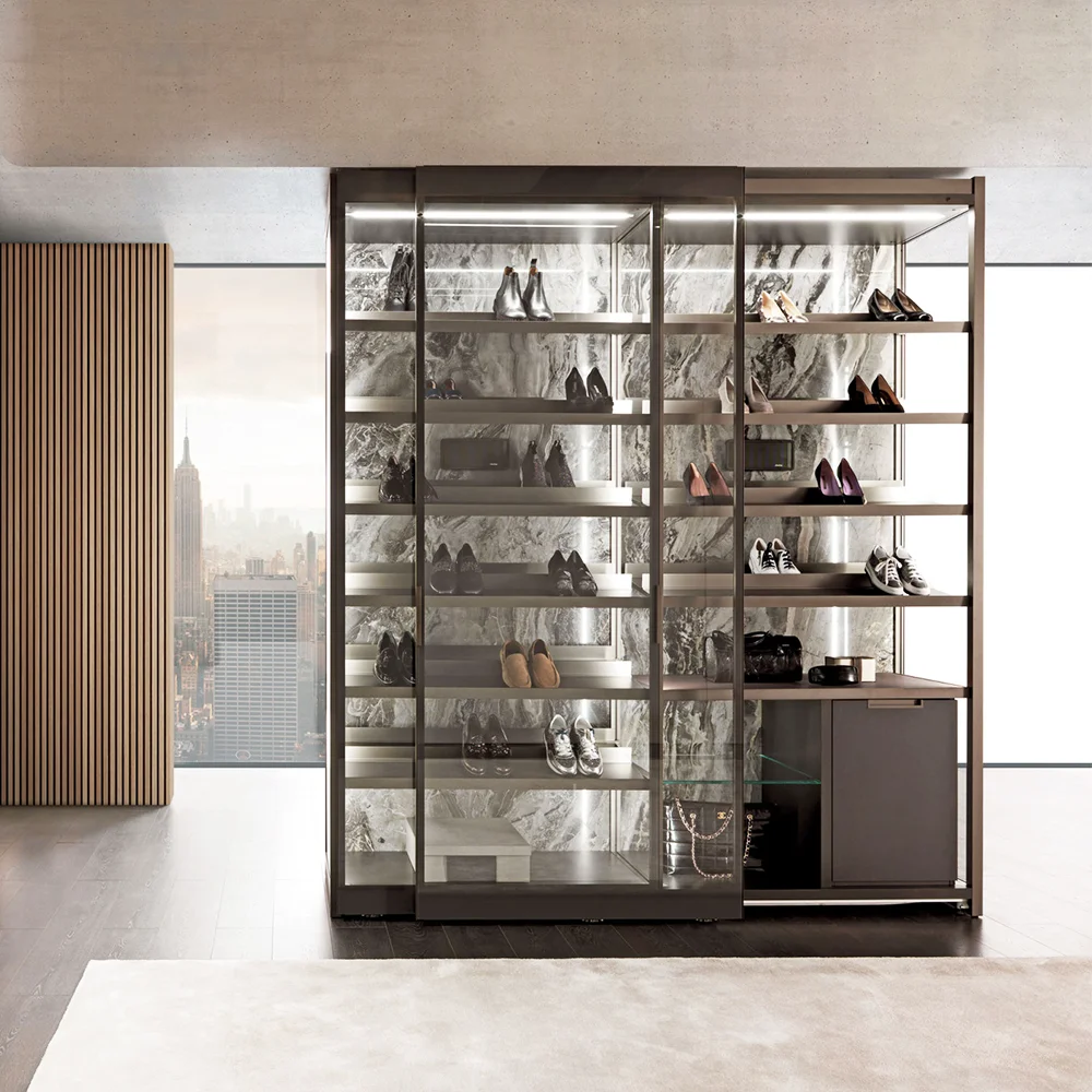 MT-HFMW01 Lazy Person's Large Aluminium Alloy Modular Foldable Shelves Movable Clothes Hanging Wardrobe Drawers Workshop