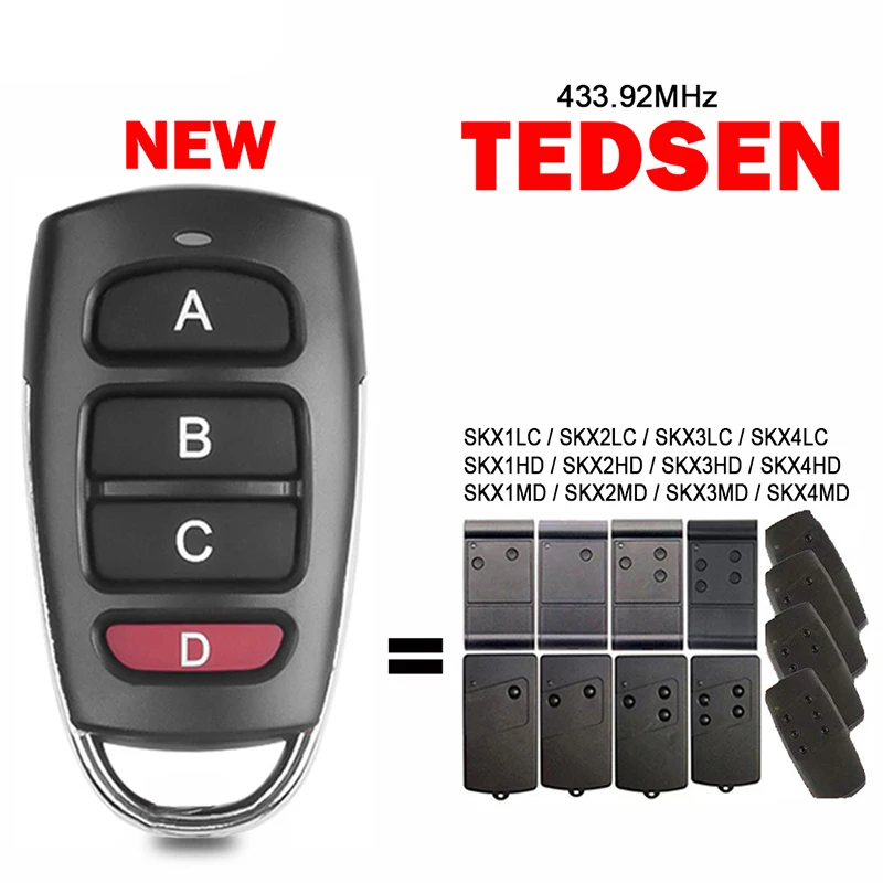 Imagem -01 - Tesen Skx1lc Skx2lc Skx3lc Skx4lc Skx1md Skx2md Skx3md Skx4md Controle Remoto da Porta da Garagem 433.92mhz Transmissor Clone de Código Fixo tesen skx1lc skx2lc skx3lc skx4lc skx1md skx2md skx3md skx4md controle remoto da porta da garagem 43392mhz transmissor clone de codigo fixo 01