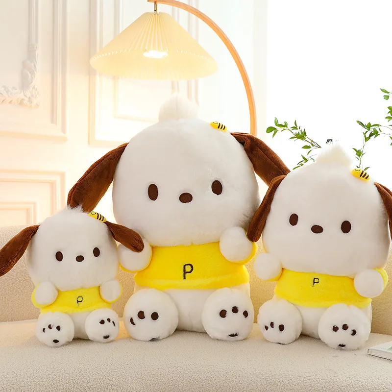 Sanrio Pochacco Kawaii Animal Pluszowa zabawka Lalka Hot Cartoon Cute Puppy Cloth Doll Prezent urodzinowy dla dzieci Zabawki dla chłopców i dziewczynek