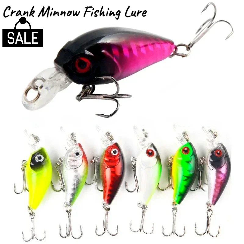 

4.5cm 3.8g 1PCS Crank Minnow Fishing Lure Topwater Hard Bait Artificial Wobbler Crankbait Carp Perch Pesca Fishing At Sea River