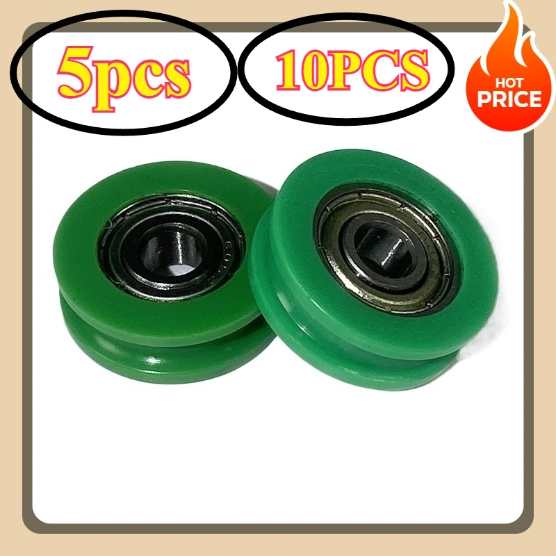 

1/5/10Pcs U rubber-coated bearing pulley,high temperature resistant guide wheel,suitable for bathroom mobile Doors and windows