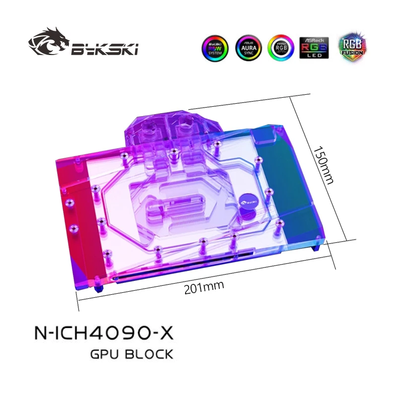 

Водяной блок графического процессора Bykski N-ICH4090-X, используемый для охлаждения видеокарты Inno3D GeForce RTX 4090 ICHILL/трехслойной конструкции