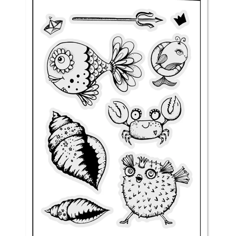 Transparente Silicone Rubber Stamp, Scrapbooking DIY Card, Álbum de fotos decorativa Limpar Stamp, Novo Shell, 2024