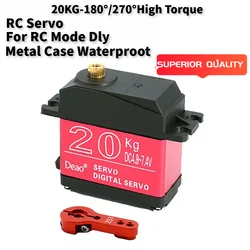 20KG 25KG 30KG 35KG 180° / 270° Large Torque Waterproof Full Metal Gear Steering Servo For RC Car Truck 25T Servo Arm