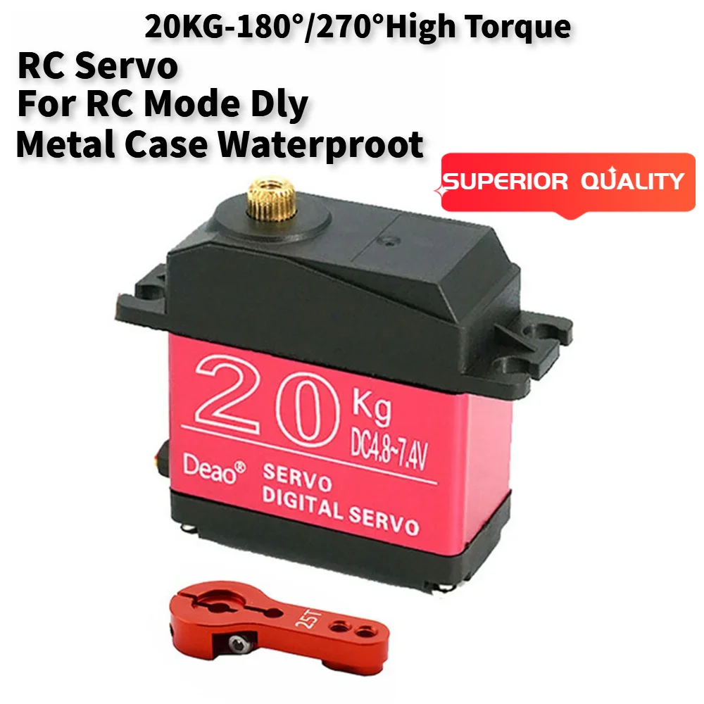 20KG 25KG 30KG 35KG 180° / 270° Large Torque Waterproof Full Metal Gear Steering Servo For RC Car Truck 25T Servo Arm