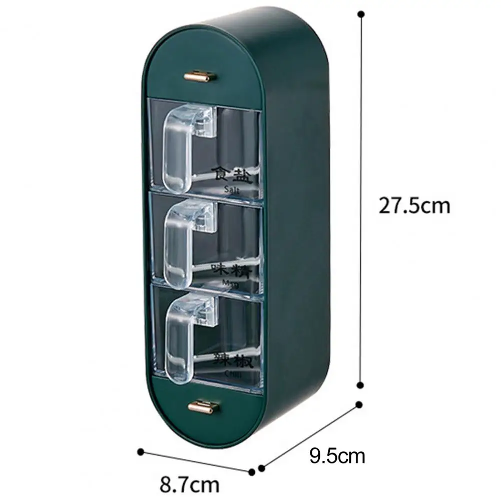 Practical Condiment Container Lightweight Seasoning Box Integrated Wall Mounted Seasoning Box  Storage