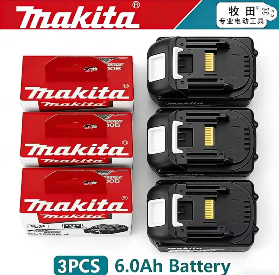 

Makita Original 18V 5.0Ah/6.0Ah Replaceable LED Lithium-ion Battery LXT BL1860B BL1860 Rechargeable Power Tool Battery 2026 New