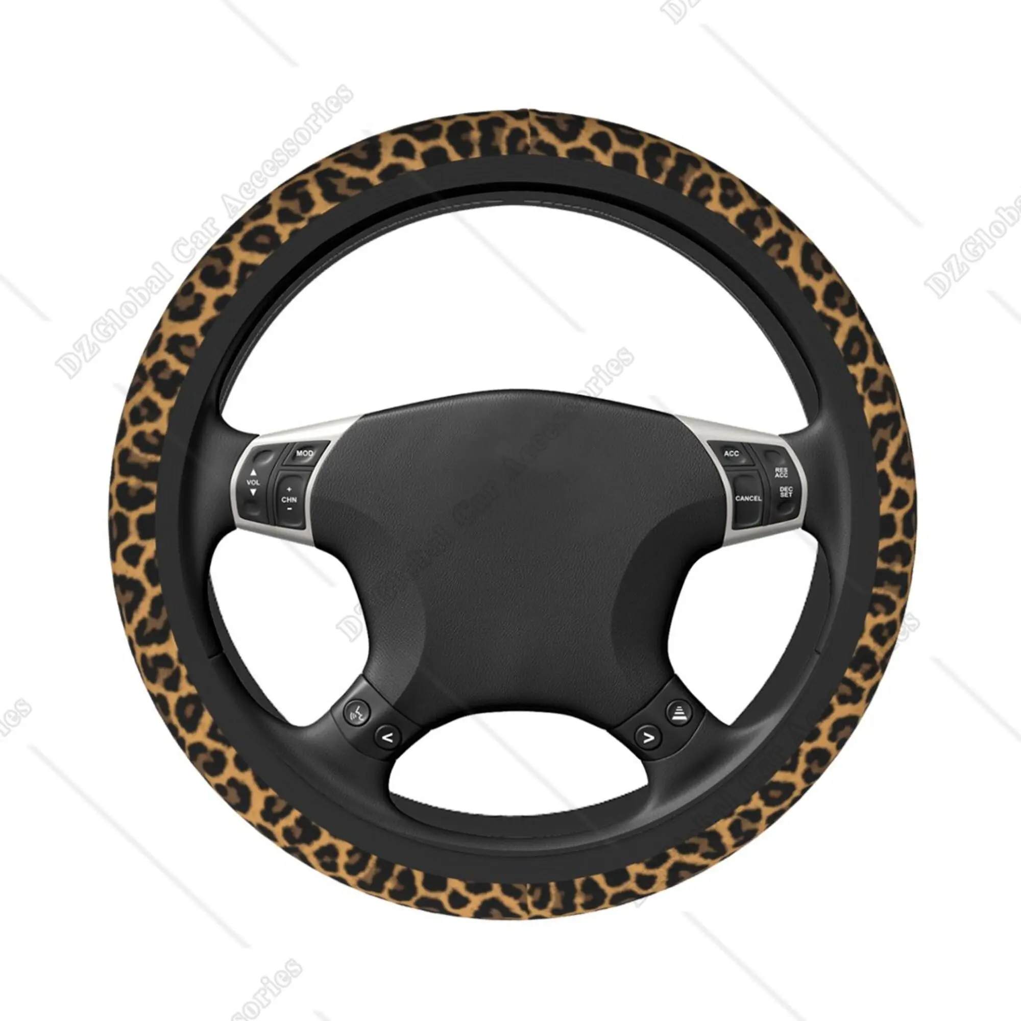 Leopard Steering Wheel Cover 15 Inch Car Steering Wheel Protector Universal Automotive Accessories for Women Men Car Decoration