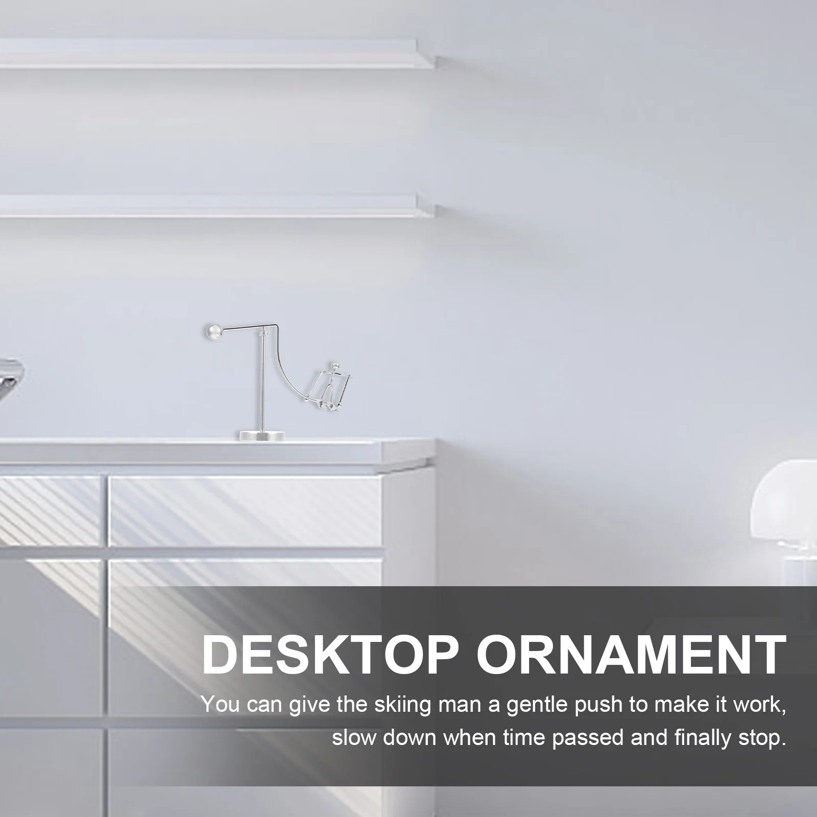 

Skiing Man Alloy Desktop Decor Swing Balance Metal Balancing Tumbler Physics Ornament Tabletop Swinging Desk Accessory Home