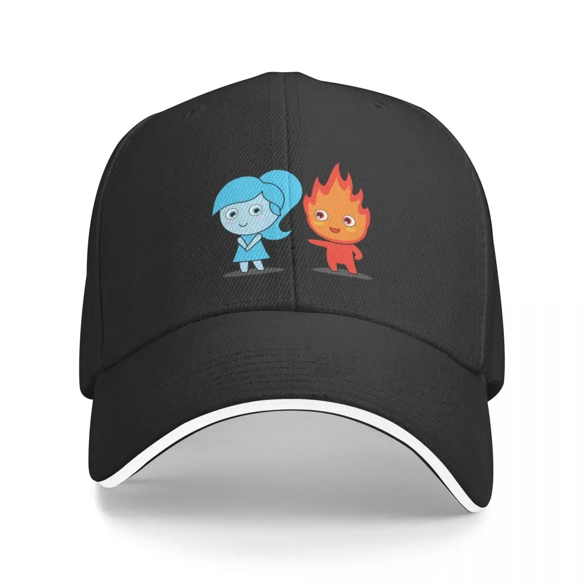 

Cute Fire boy and Water girl Baseball Cap Custom Cap Rave Women'S Cap Men'S