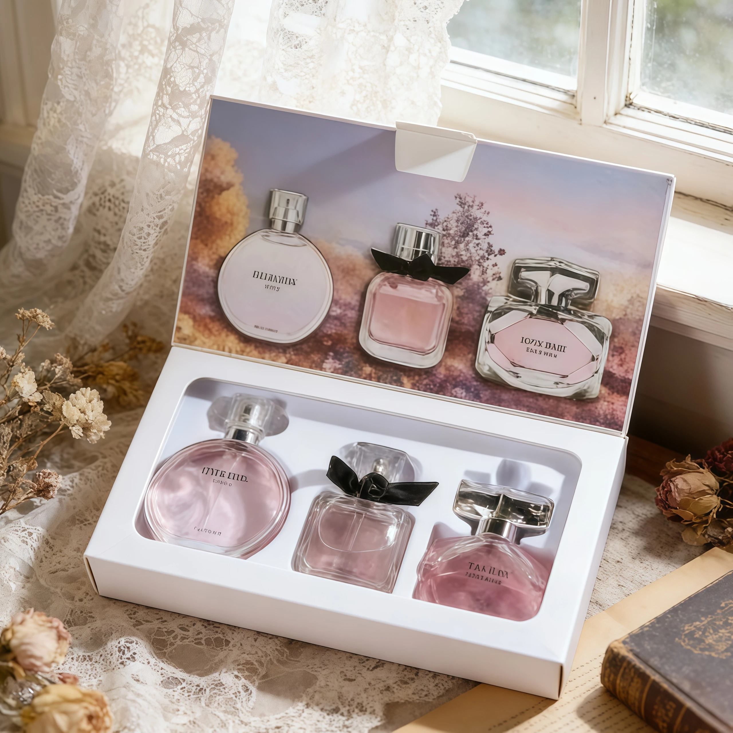 

90ml 30ml 3PCS Eau De Parfum Gift Box Floral Fruity Chypre Notes Long Lasting Fresh Light Scent Spray Feminine Perfume Set