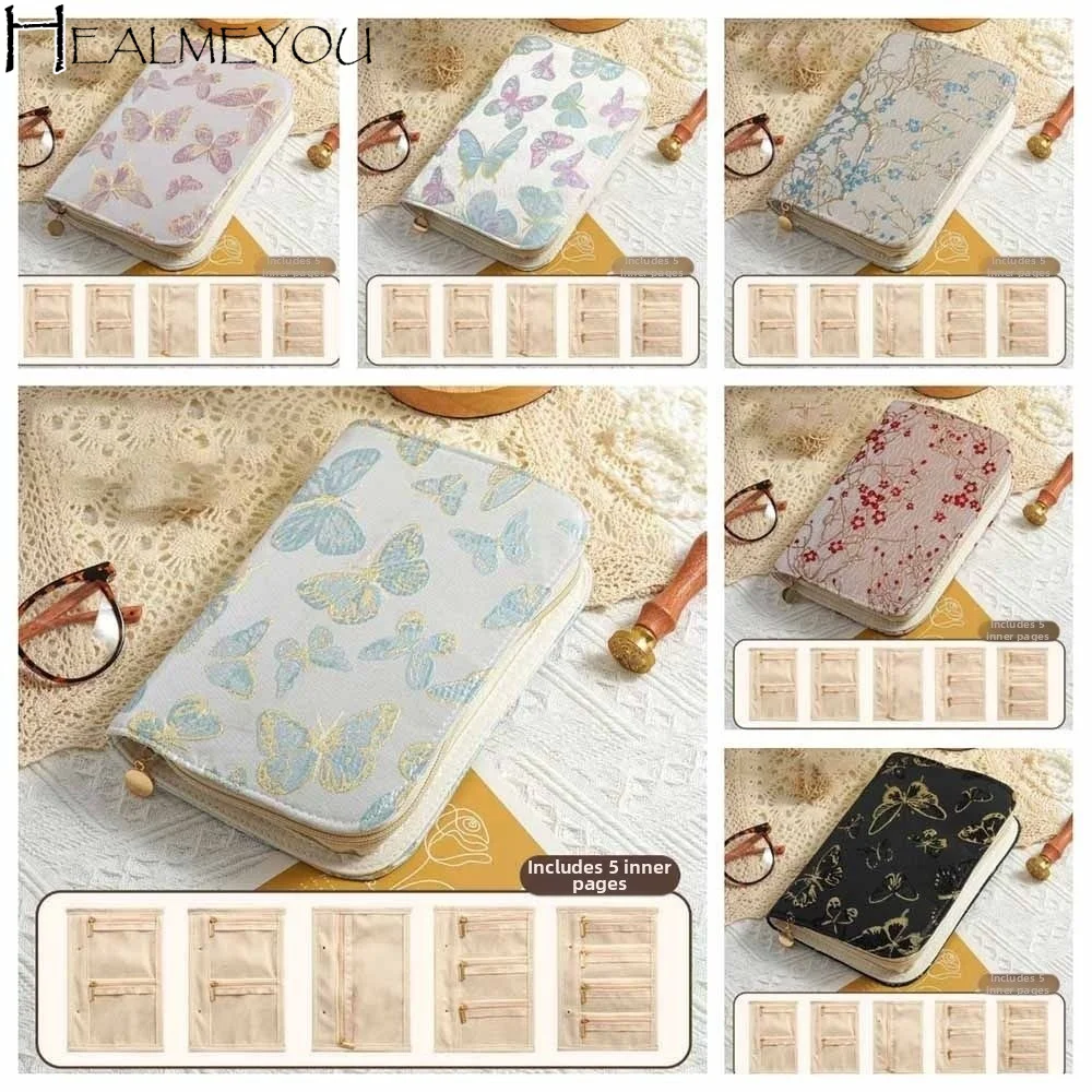 

Flower Pattern Jewelry Storage Bag Anti-oxidation Grid Storage Jewelry Organizer Space Saving Multi-layer