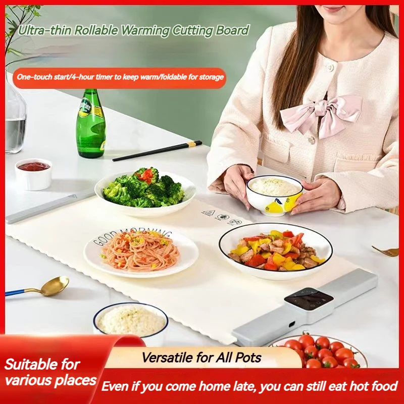 

Warm Plate Hot Plate Insulation Plate Household Dining Table Mat Heater Food Silicone Flexible Foldable