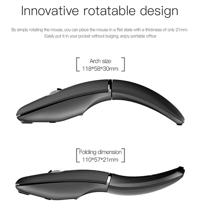 Imagem -05 - Mouse sem Fio Edição Atualizada Toque de Arco Dobrável Ratos Mudos Ultrafinos para Laptop Uso de Escritório Surfacebook 2024