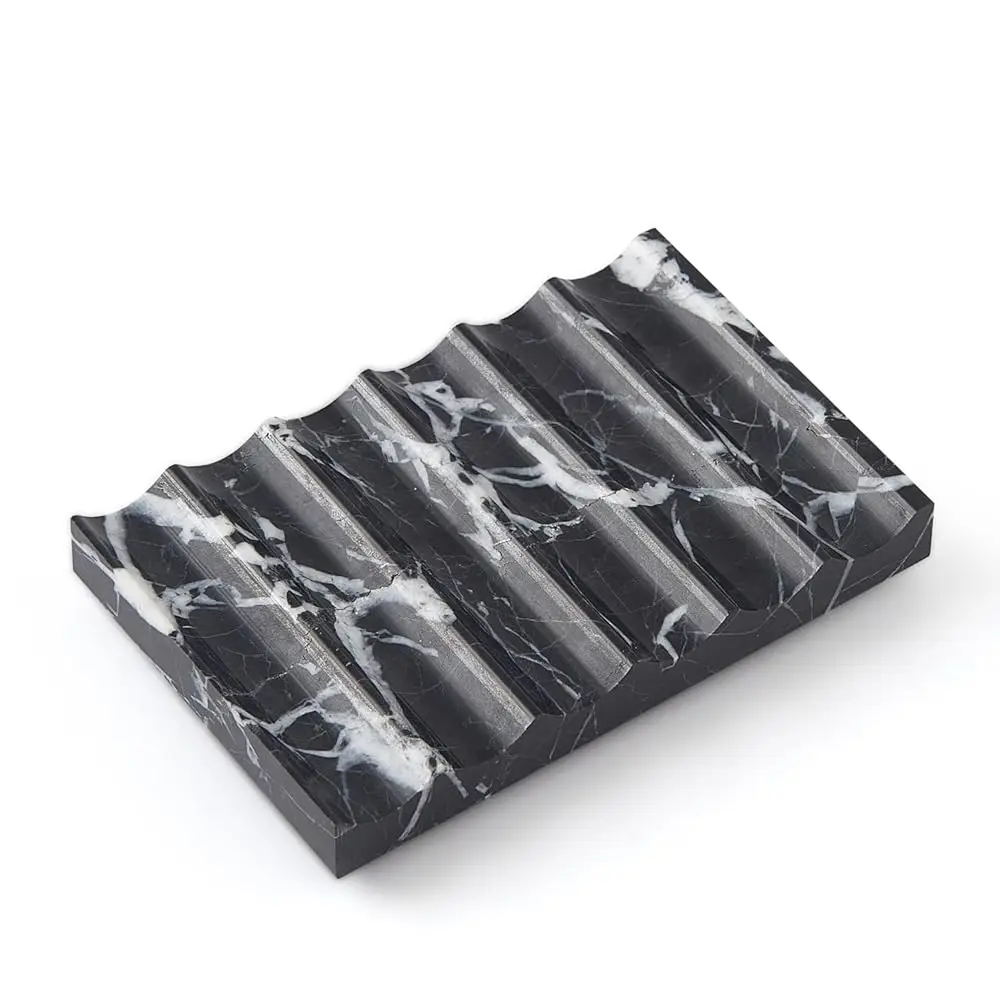 

Роскошная натуральная мраморная мыльница для душа, мыльница для ванной, подставка для мыла из камня (не керамика/не полимер), черная.