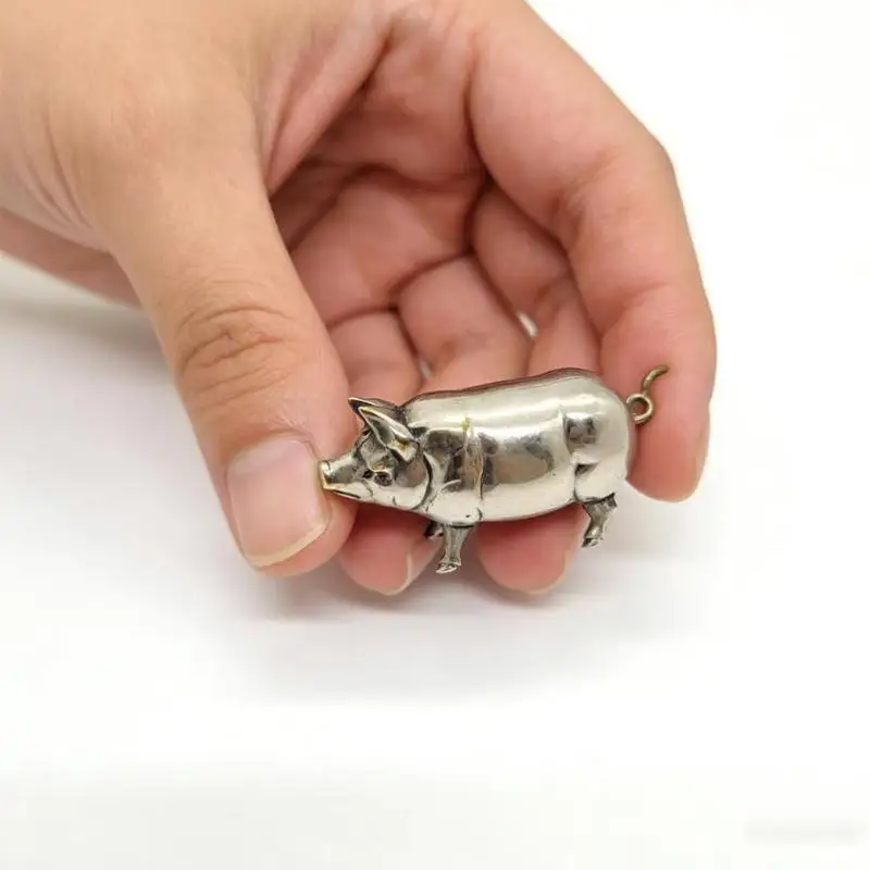 Vintage Pig Shaped Mini Tape Measure Metal Soft Flexible Ruler Portable Pocket Tool for DIY Crafts Tailor Sewing Work view 5