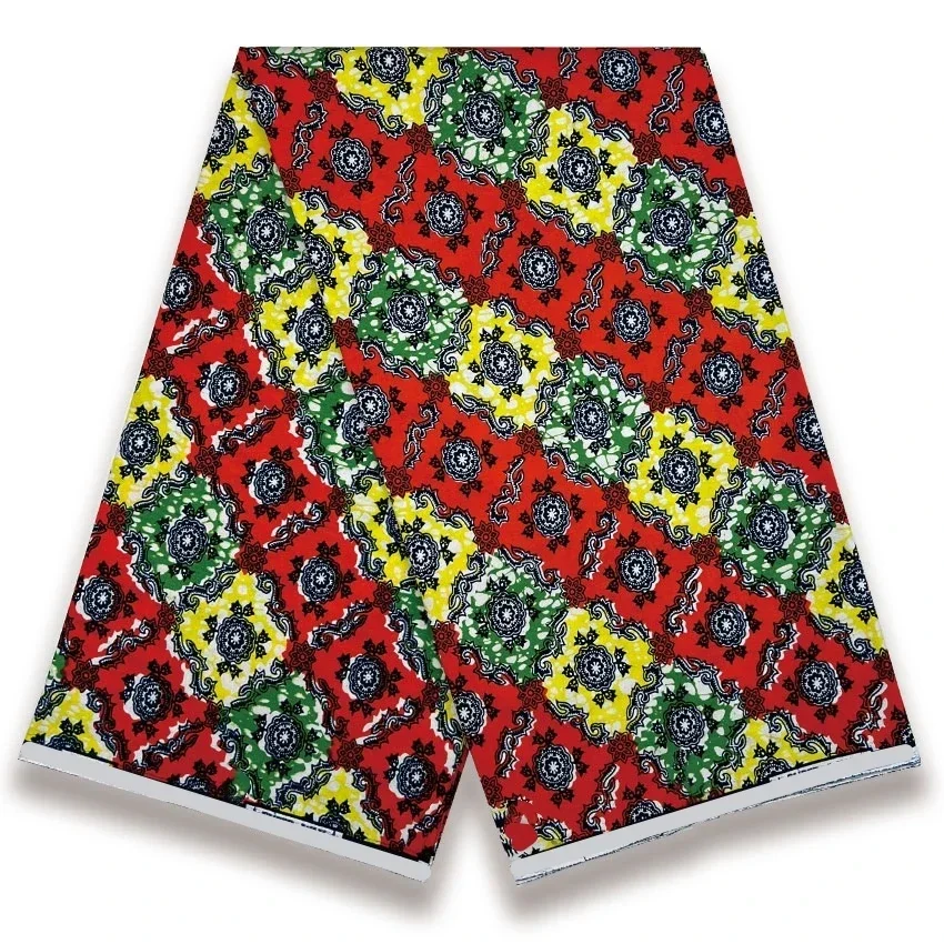 

2025 Fashion 100% Cotton Veritable African Wax Pagne Wax Batik Tissu Wax Loincltoh Nigerial Dress 6yards for Sewing
