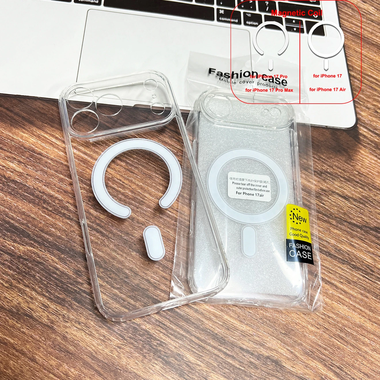 für iPhone Air 17 Pro Max 17 Air Case Kristallklare Acryl-Rückseite Magnetische Abdeckung für Mag-safe Allround-Kamera Protect Soft Shell