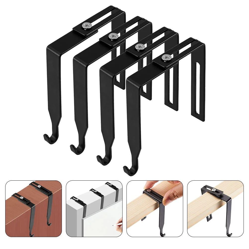 

4 Pcs Cubicle Hangers Hook Door Storage Hooks Clothes Rack for Hanging Universal Panel