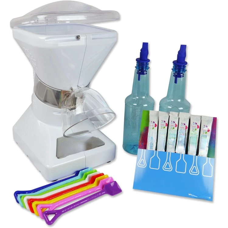 

Little Snowie Max Snow Cone Machine - Premium Shaved Ice Maker, With Powder Sticks Syrup Mix, 6-Stick Kit, White