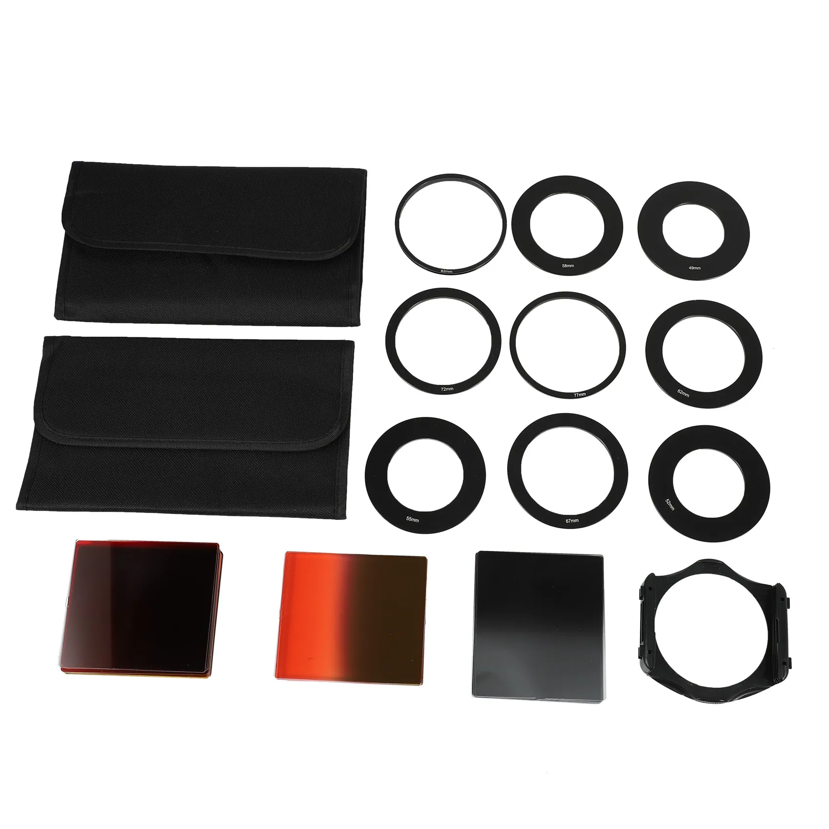 24pcs Square Full + Graduated Filter Set + 9 Size Adapter Ring Filter Holder for cokin p series LF78